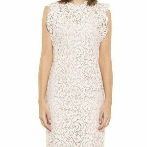 ALEXIA ADMOR CARRIE LACE SLEEVELESS SHEATH RUFFLE DRESS | Prom  Wedding Feminine